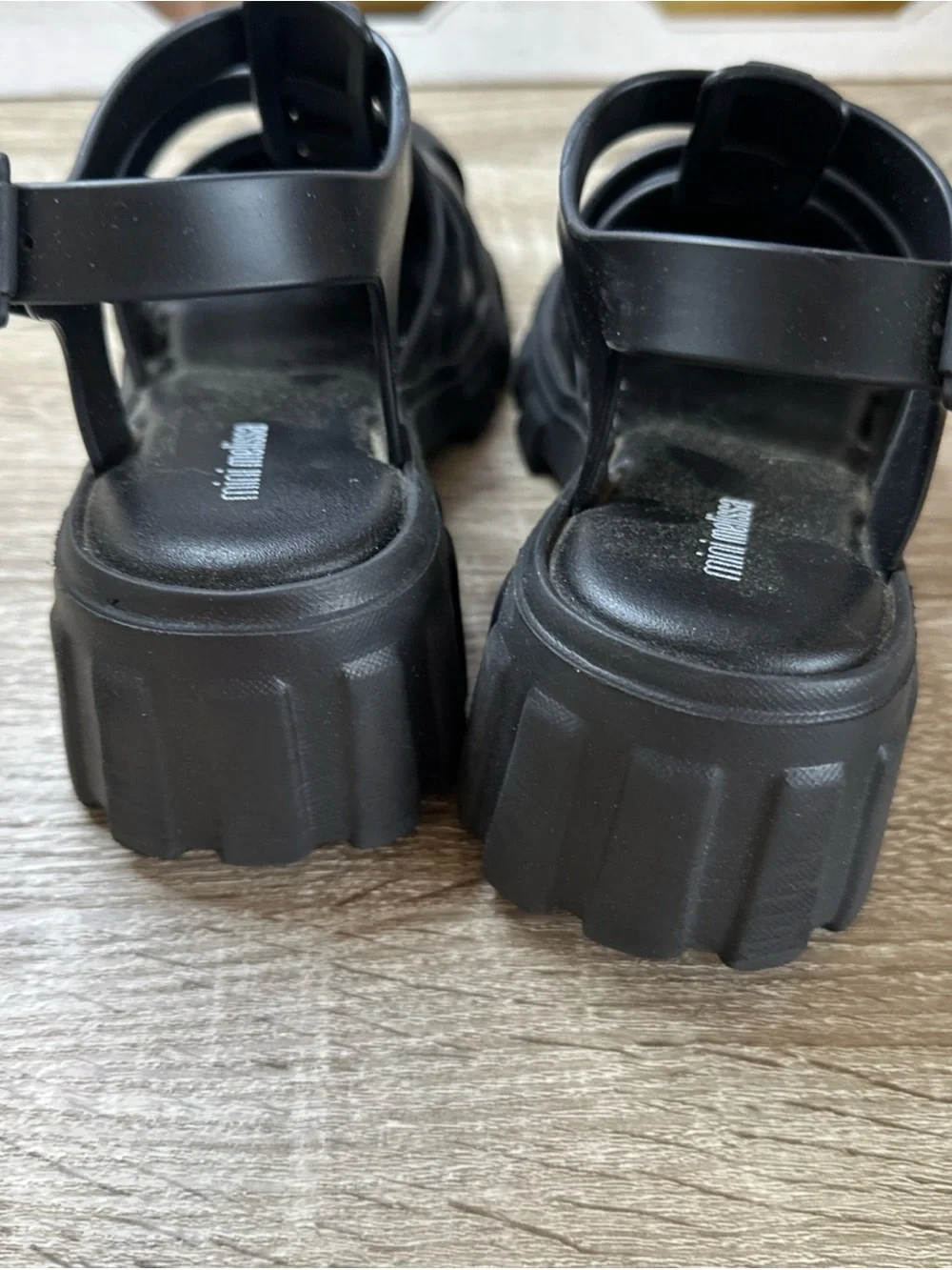 Mini Melissa Megan platform sandals Size 13 Black